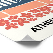 アクロポリスアテネギリシャ抽象芸術旅行フローラアート ポスター (角)