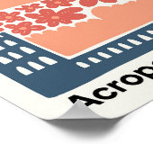 アクロポリスアテネギリシャ抽象芸術旅行フローラアート ポスター (角)