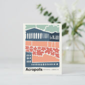 アクロポリスアテネギリシャ抽象芸術旅行フローラアート ポストカード (スタンド正面)