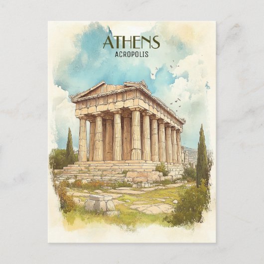 アクロポリス、アテネギリシャ旅行 ポストカード (正面)