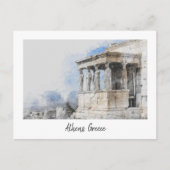 アクロポリス，アテネ，ギリシャレトロヴィンテージ旅行 ポストカード (正面)