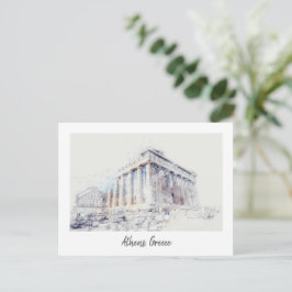 アクロポリス，アテネ，ギリシャレトロヴィンテージ旅行 ポストカード