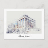 アクロポリス，アテネ，ギリシャレトロヴィンテージ旅行 ポストカード (正面)