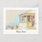 アクロポリス，アテネ，ギリシャレトロヴィンテージ旅行 ポストカード (正面)