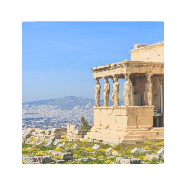 アクロポリス·ヒル、アテネ、ギリシャ メタルプリント (正面)