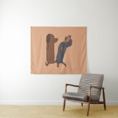アクロヨガダシュント | Dachshund恋人ギフト タペストリー (インサイチュ(横))
