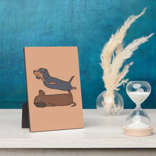 アクロヨガダシュント | Dachshund恋人ギフト フォトプラーク (側面)