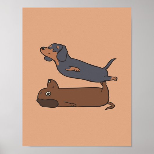 アクロヨガダシュント | Dachshund恋人ギフト ポスター (正面)