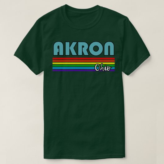 アクロンオハイオプライドアクロンLGBTギフトLGBTQサポーター Tシャツ (デザイン正面)
