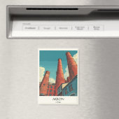 アクロンオハイオ旅行ポスターシティスカイラインアート マグネット (インサイチュ (食洗機))