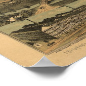 アクロンオハイオ1870アンティークパノラママップ ポスター (角)