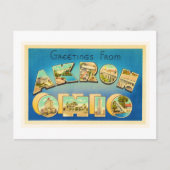 アクロンオハイオOHオールドヴィンテージ旅行記念品 ポストカード (正面)