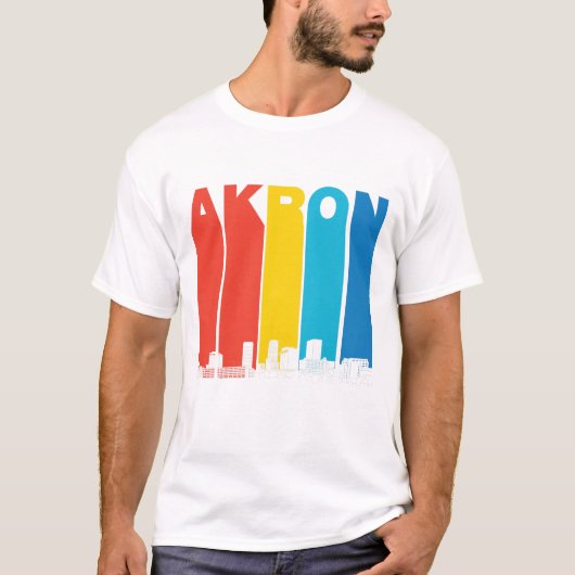 アクロンレトロのオハイオ州のスカイライン Tシャツ (正面)