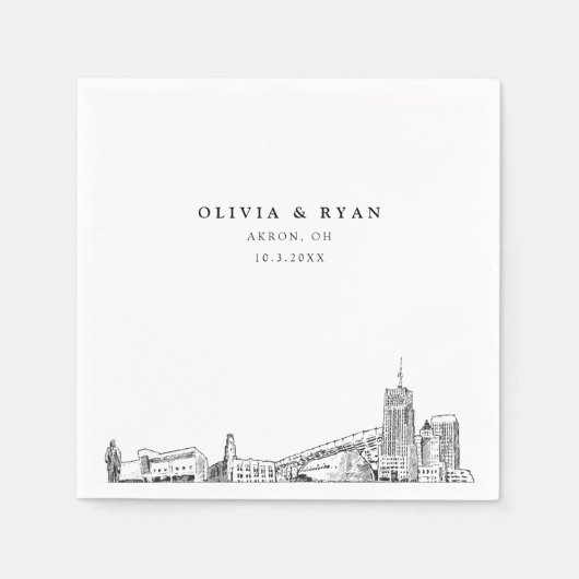 アクロン結婚のミニマル紙 スタンダードカクテルナプキン (正面)