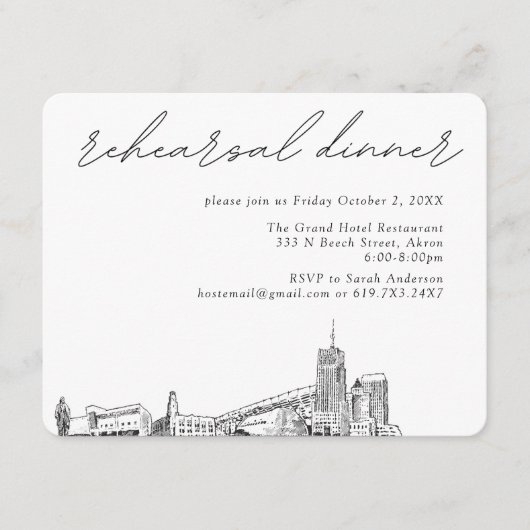 アクロン結婚のリハエレガントーサルディナー エンクロージャーカード (正面)