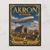 アクロン・オハイオ アールデコ調の黄金時代 ポストカード (正面)