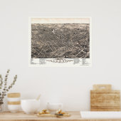 アクロン， OHパノラママップ – 1882 ポスター (キッチン)