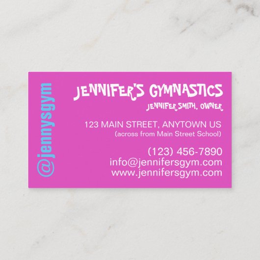 アクロ体操ジムダンススクールスタジオ先生 名刺 (裏面)