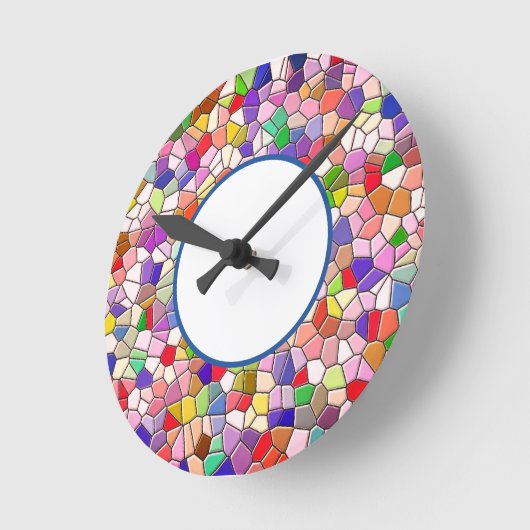 アク数々のリル時計の丸い色模様 ラウンド壁時計 (傾斜)