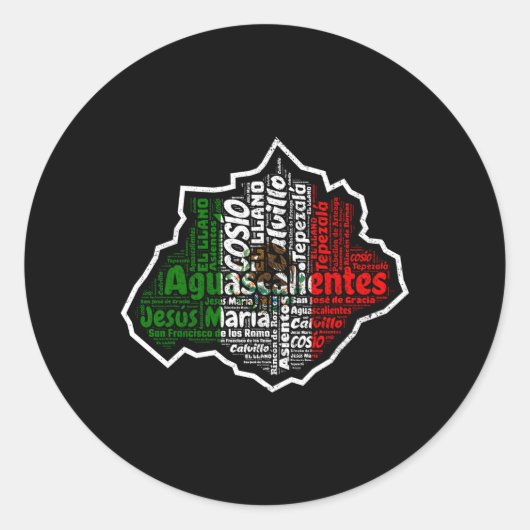 アグアスカリエンテスメキシコバンデラメキシカナマパメキシカ ラウンドシール (正面)