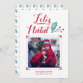 アグアレラ&カリグラフィア | Feliz Natal シーズンカード (正面/裏面)