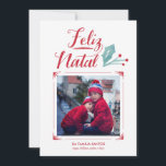 アグアレラ&カリグラフィア | Feliz Natal シーズンカード<br><div class="desc">カルタオ・デ・ナタール・コムa aguarela e caligrafia feito a man lugar para uma foto</div>
