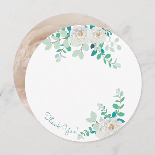 アグエララウンドフォトサンキューカード 招待状 (正面/裏面)