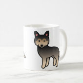 アグチカラーのシベリアンハスキーのキャラクター コーヒーマグカップ (正面右)
