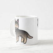 アグチカラーのシベリアンハスキーのキャラクター コーヒーマグカップ (正面左)