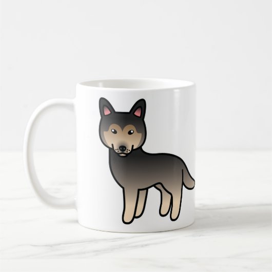アグチカラーのシベリアンハスキーのキャラクター コーヒーマグカップ (左)