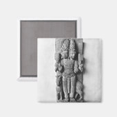 アグニの両頭像を描いたレリーフ、 浮き彫り マグネット (正面/裏面)