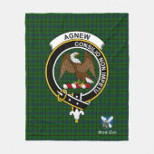 アグニュー狩りクランバッジタータンチェックプレイド フリースブランケット (正面)