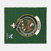 アグニュー狩りクランバッジタータンチェックプレイド フリースブランケット (正面(横))