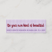 アグネス、w/引用文、ハピネス・カード スキニー名刺 (裏面)