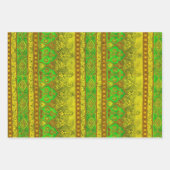 アグラとサテップは緑、金ゴールド、赤レンガ ラッピングペーパーシート (正面2)