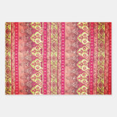 アグラとサテップは緑、金ゴールド、赤レンガ ラッピングペーパーシート (正面)