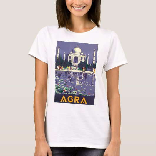 アグラのヴィンテージ旅行ポスター Tシャツ (正面)