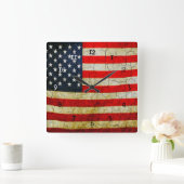 アグランジメリカ国旗時計 スクエア壁時計 (ホーム)