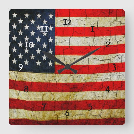 アグランジメリカ国旗時計 スクエア壁時計 (正面)