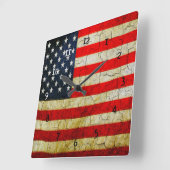 アグランジメリカ国旗時計 スクエア壁時計 (傾斜)