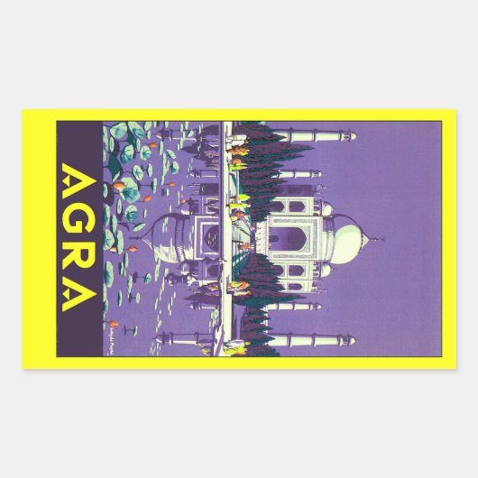 アグラ~タージマハル 長方形シール (正面)