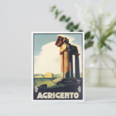 アグリゲントイタリアのヴィンテージ旅行 ポストカード (スタンド正面)