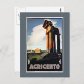 アグリゲントヴィンテージイタリアン旅行ポスター ポストカード (正面/裏面)