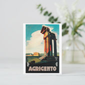 アグリゲント遺跡、シチリア、イタリア、ヴィンテージ旅行 ポストカード (スタンド正面)