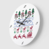 アグリークリスマスセーター – スタイルサンダー_コーブ ラージ壁時計 (傾斜)