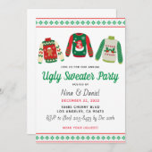 アグリーセータークリスマスパーティの招待状 招待状 (正面/裏面)