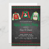 アグリーセータークリスマスパーティの招待状 招待状 (正面/裏面)