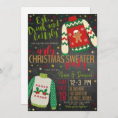 アグリーセータークリスマスパーティの招待状 招待状 (正面/裏面)