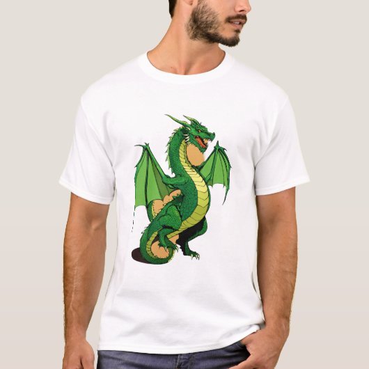 アグリーンドラゴンスタイルデザインメンズTシャツ Tシャツ (正面)