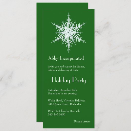 アグリーンホリデースノーフレーク招待状 招待状 (正面/裏面)